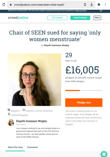 The chair of SEEN is being sued.