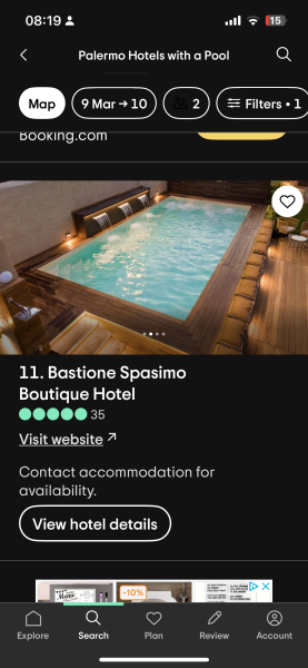 Need to book hotel in Palermo, Sicily