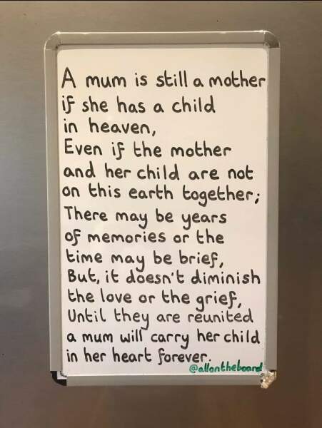 Thinking of all Bereaved Mum's today...