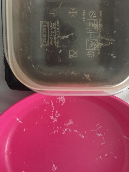 White residue in plastic