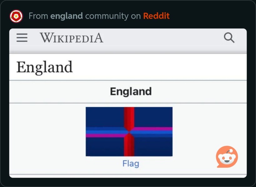 Woke change to England flag.