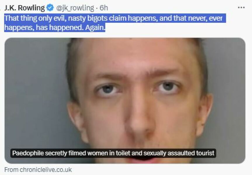 JK Rowling has sadly opened her mouth again