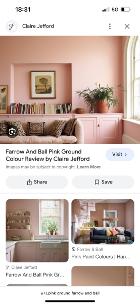Pink kitchen cabinets