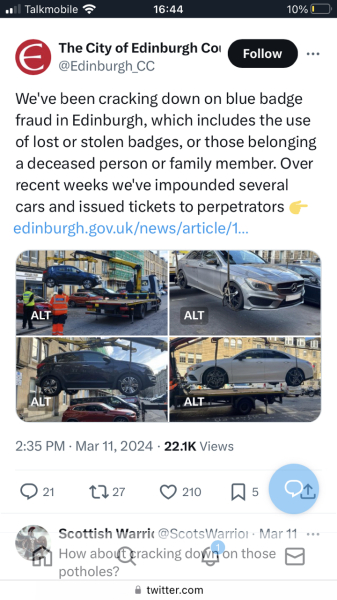 Disabled badge misuse?