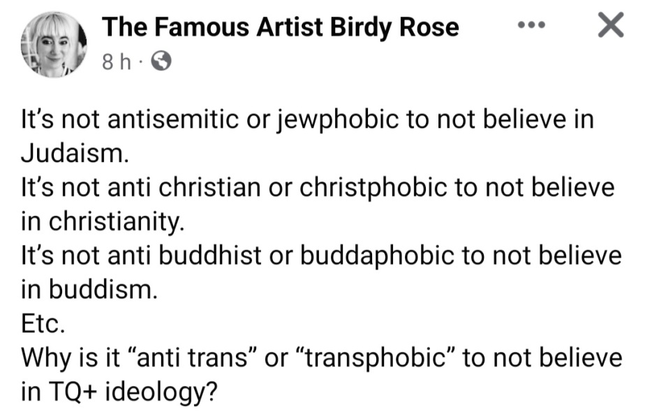 to disagree with gender ideology/pronouns
