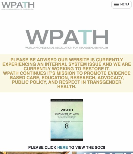 WPATH deletes standards of Care v8" from its website!