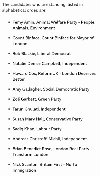 So who do you want to be the next Mayor of London?