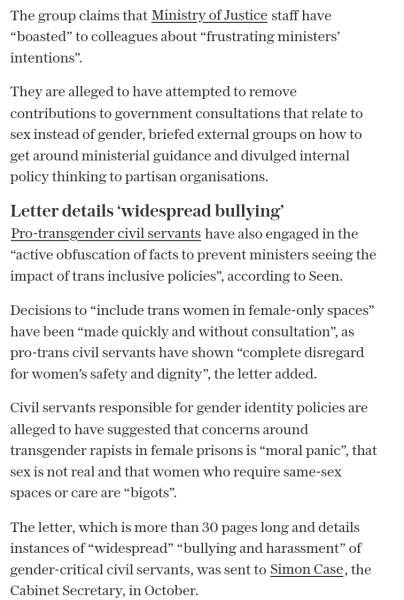 Trans Rights Activists in Civil Service 'undermine' policies