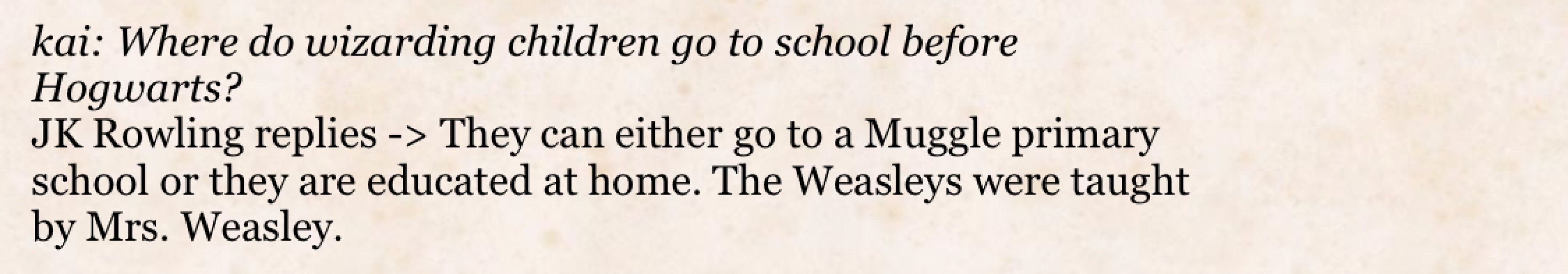Do we know where the non muggle DC go to Primary School before Hogwarts ?