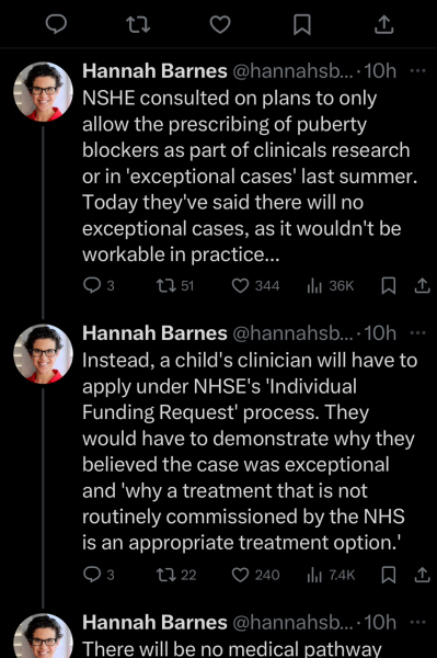 No more puberty blockers for children from the NHS - reported in the Times!