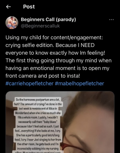 Influencer mums - Carrie Hope Fletcher