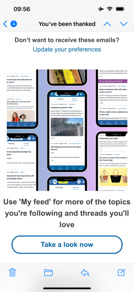 You've been thanked emails
