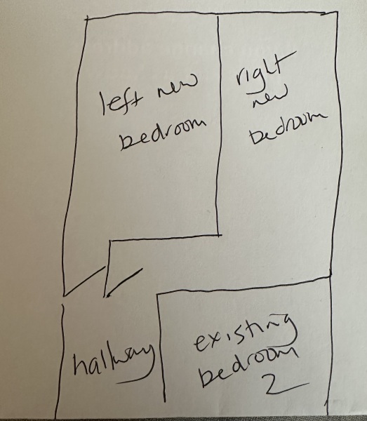 Has anyone split the main bedroom in a mid terrace into two smaller rooms?