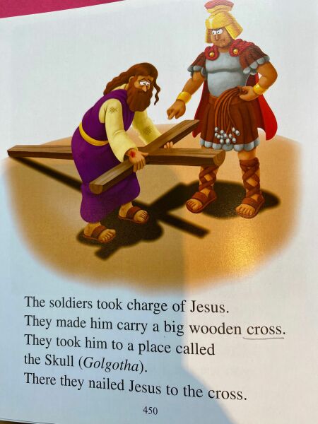 Jesus held on the cross with nails in his hands