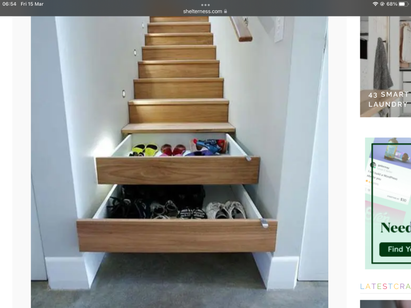 Drawers in stair risers