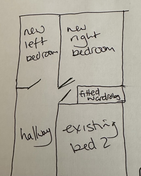 Has anyone split the main bedroom in a mid terrace into two smaller rooms?