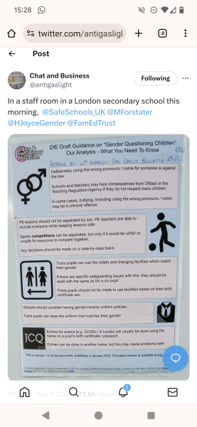 Schools Guidance Consultation closes 12 of March - can we collate ideas for responding?