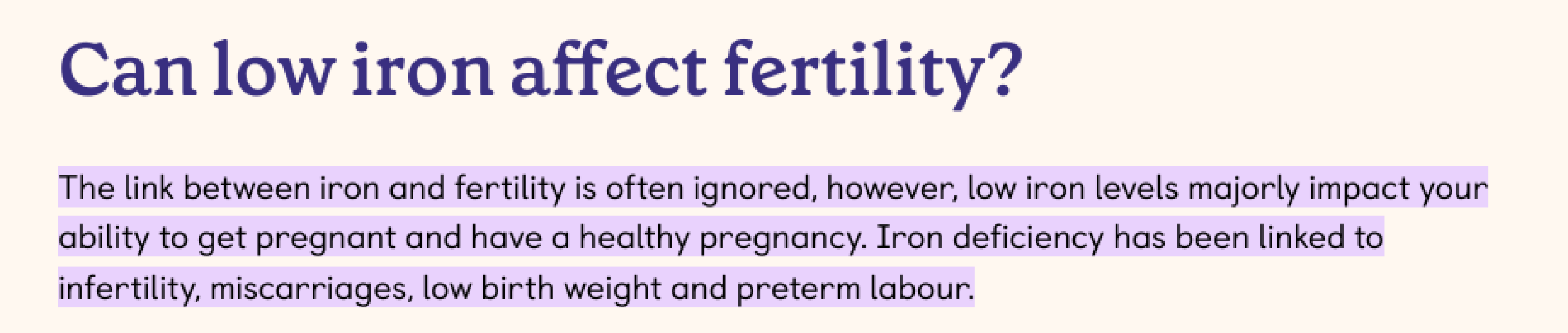 Apparently I have low iron.. what does this mean for TTC?