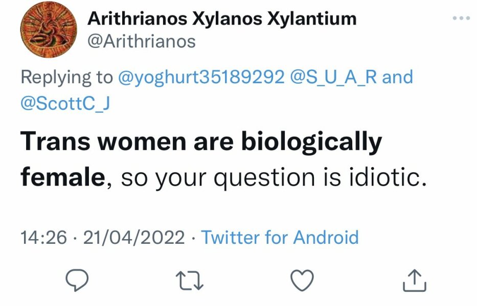 Evidence of trans claiming to change sex