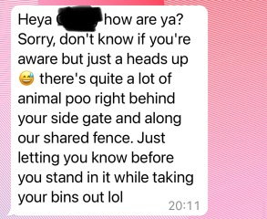 To ask for help replying to neighbour