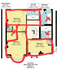 Help! Reconfigure first floor - too many bathrooms
