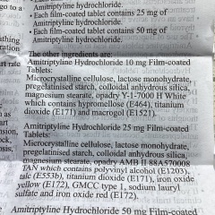 Amitriptyline ingredients help (Albus brand)