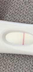 HELP! Day of missed period Is this positive (but faint?) came up straight away but I can’t tell if indent line
