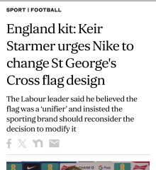 Woke change to England flag.