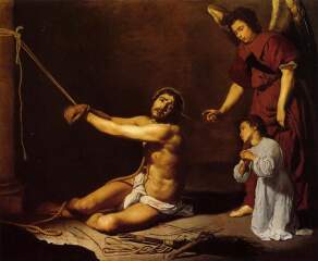 Jesus held on the cross with nails in his hands