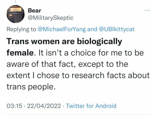 Evidence of trans claiming to change sex