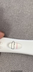 HELP! Day of missed period Is this positive (but faint?) came up straight away but I can’t tell if indent line