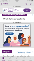 Banner advert in the app