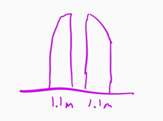 1.1 meter internal door/ broken plan