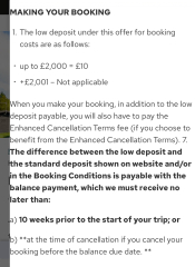 Hoseasons £10 deposit beware