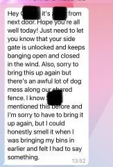 To ask for help replying to neighbour