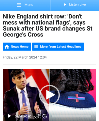 Woke change to England flag.