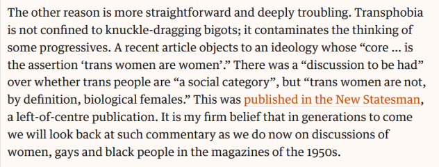 Evidence of trans claiming to change sex