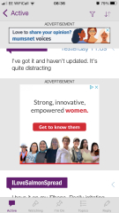 Banner advert in the app