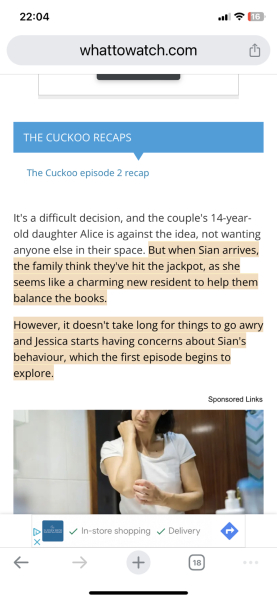 THE CUCKOO - mon to thur ch5 9pm - TV PACE. NO SPOILERS