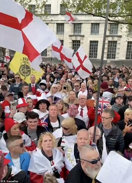 Right wing thugs 'protecting the flag' on St George's Day