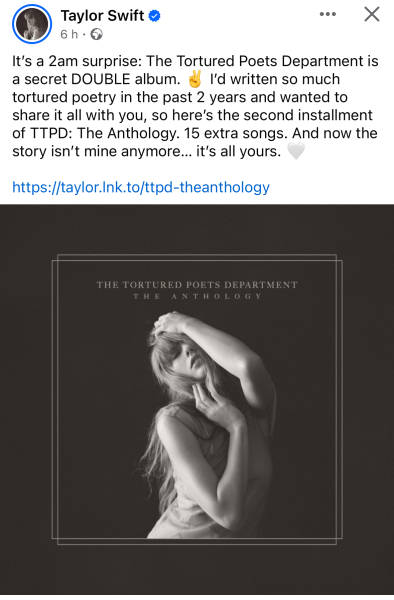 Taylor Swift - The Tortured Poet's Department - album discussion thread