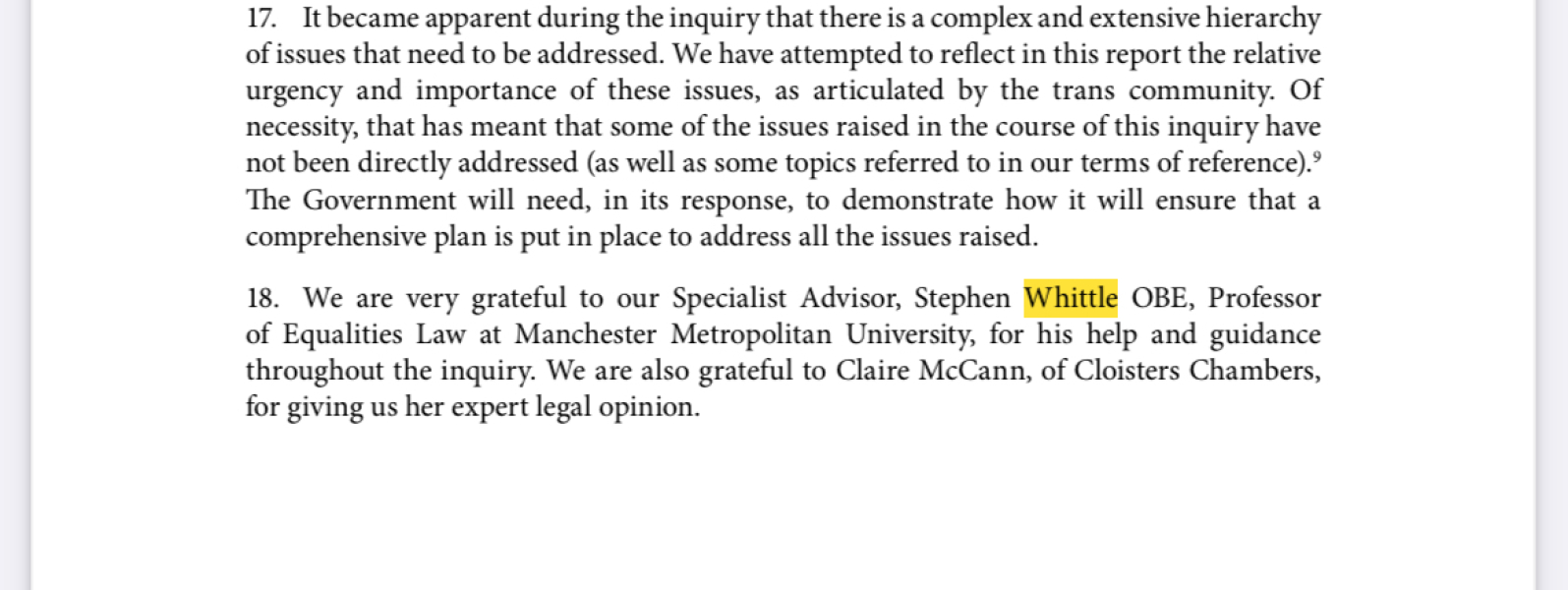 News commentary on the Cass Report