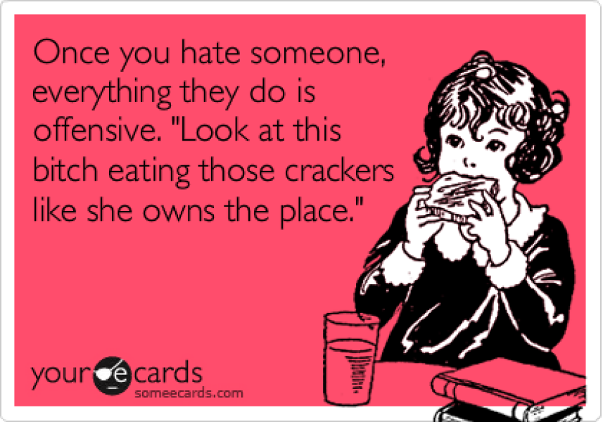 Being sent a sympathy card with inappropriate comments