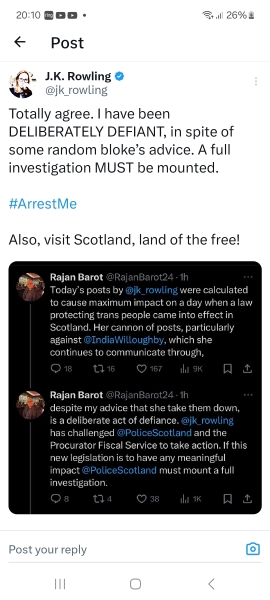 JKR exposing Scottish hate crime laws for what they are