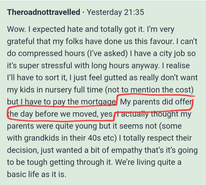 Re my parents and childcare