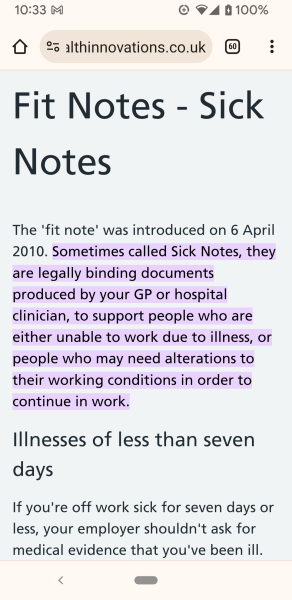 To not see my works doctor who want to override my specialist sick note?