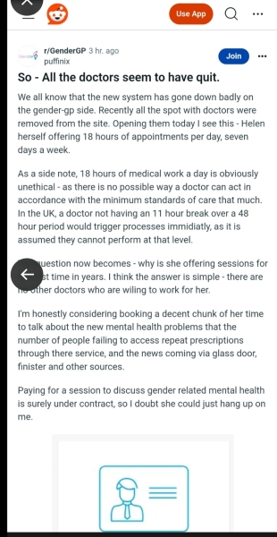 More Trouble for Gender GP