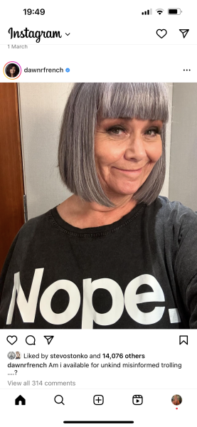 Dawn French under fire on Instagram