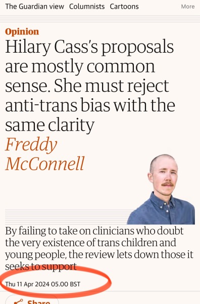 A hot take on the Cass report courtesy of Freddie McConnell