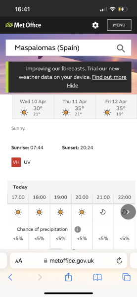 To not be looking forward to holiday due to weather not being great?
